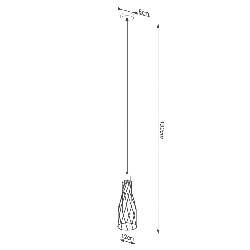 Подвесная люстра SUBA 1xE27/15W/230V черный