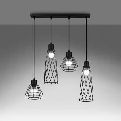 Подвесная люстра SUBA 4xE27/15W/230V черный