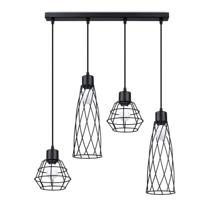 Подвесная люстра SUBA 4xE27/15W/230V черный