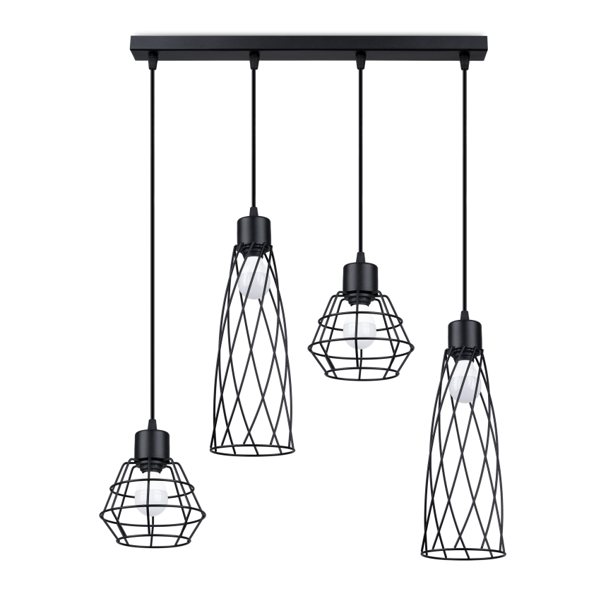 Подвесная люстра SUBA 4xE27/15W/230V черный