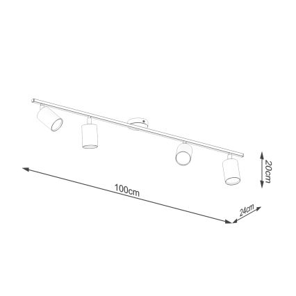 Точечный светильник LEMMI 4xGU10/10W/230V черный