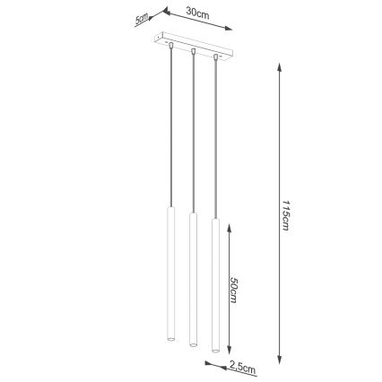Подвесная люстра PASTELO 3xG9/8W/230V золотистый