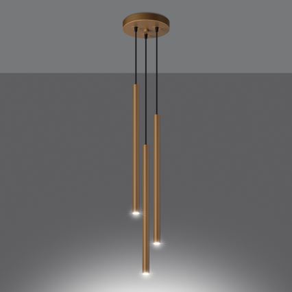 Підвісна люстра PASTELO 3xG9/8W/230V золотий