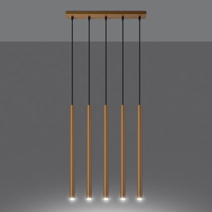 Підвісна люстра PASTELO 5xG9/8W/230V золотий
