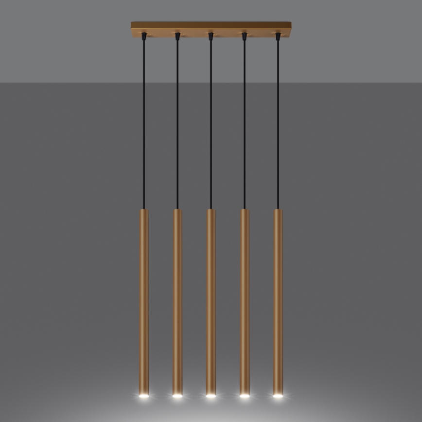 Підвісна люстра PASTELO 5xG9/8W/230V золотий