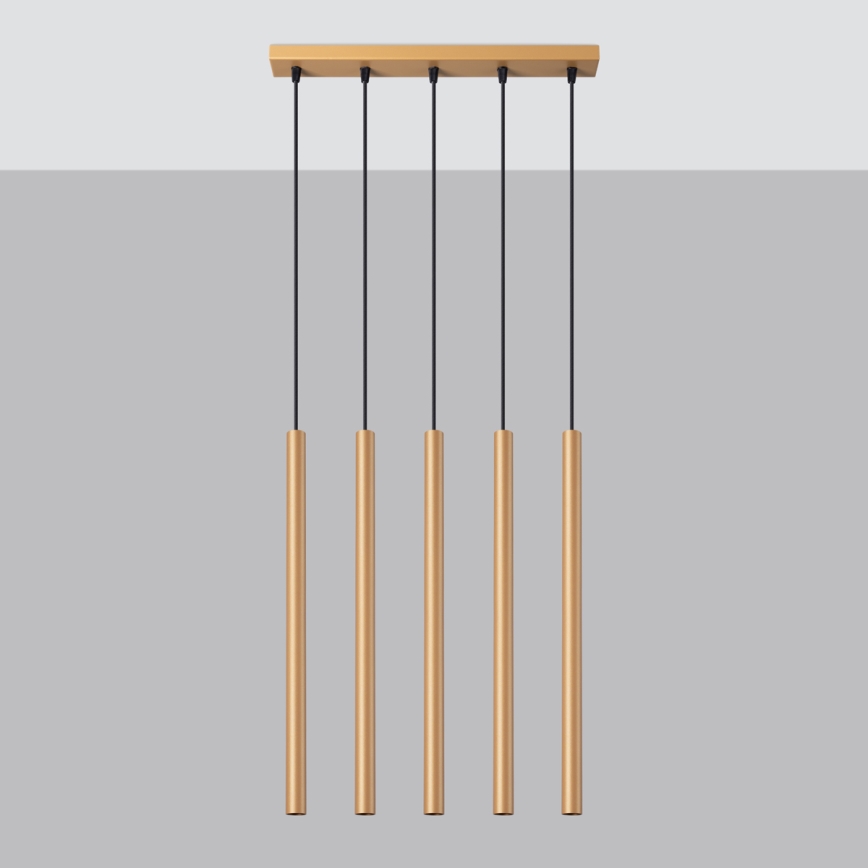 Підвісна люстра PASTELO 5xG9/8W/230V золотий