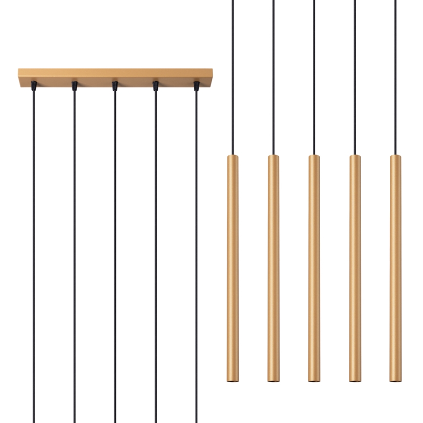 Підвісна люстра PASTELO 5xG9/8W/230V золотий