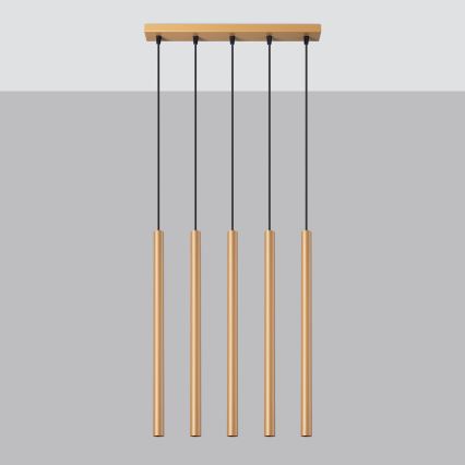 Подвесная люстра PASTELO 5xG9/8W/230V золотистый