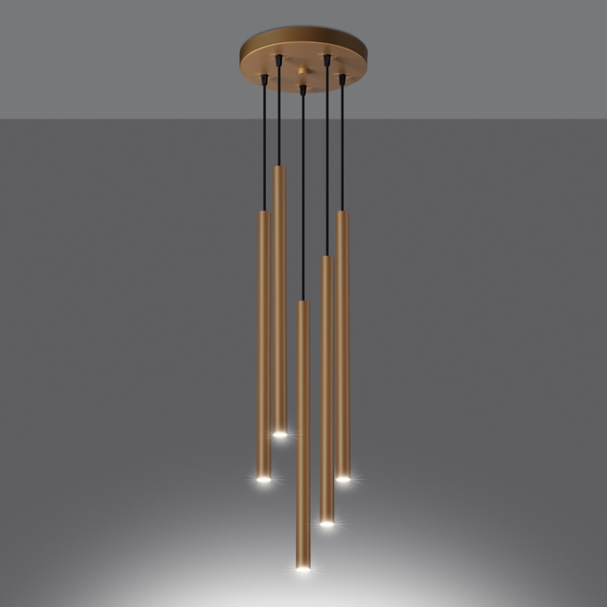 Підвісна люстра PASTELO 5xG9/8W/230V золотий