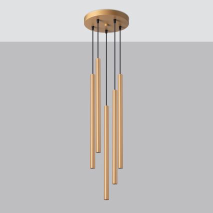 Підвісна люстра PASTELO 5xG9/8W/230V золотий