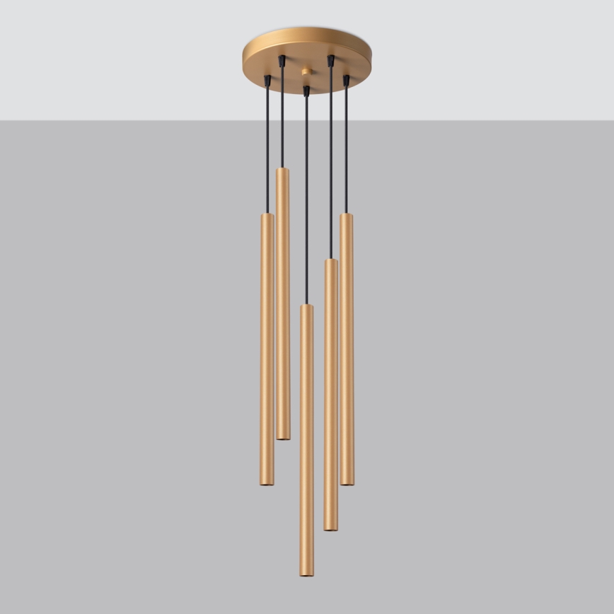 Підвісна люстра PASTELO 5xG9/8W/230V золотий