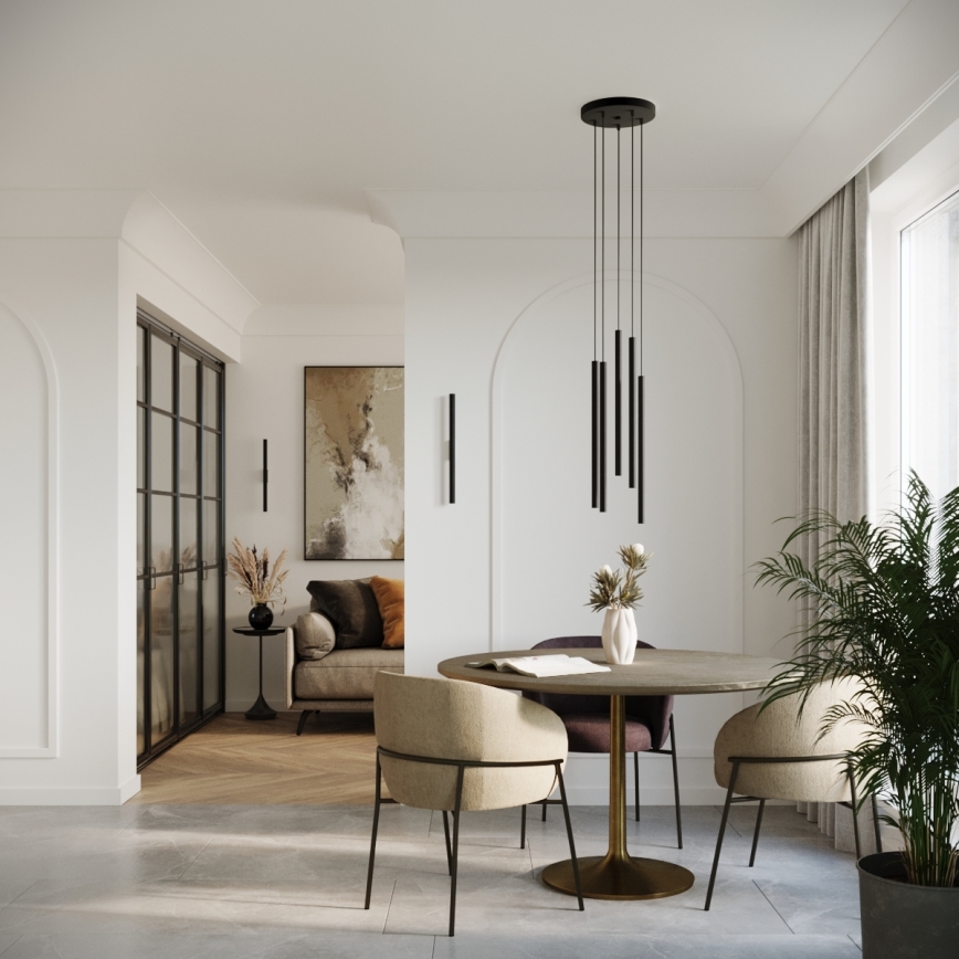 Підвісна люстра PASTELO 5xG9/8W/230V чорний