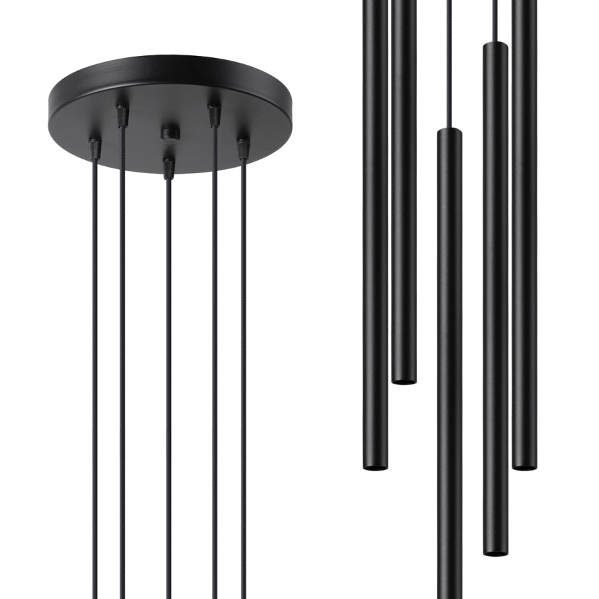 Підвісна люстра PASTELO 5xG9/8W/230V чорний