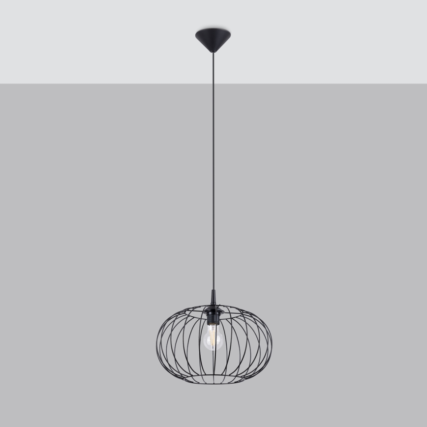 Підвісна люстра TSUNO 1xE27/15W/230V чорний