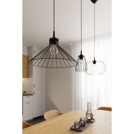 Підвісна люстра TSUNO 1xE27/15W/230V чорний