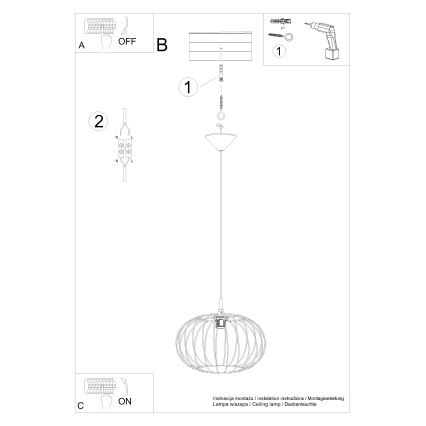 Подвесная люстра TSUNO 1xE27/15W/230V черный