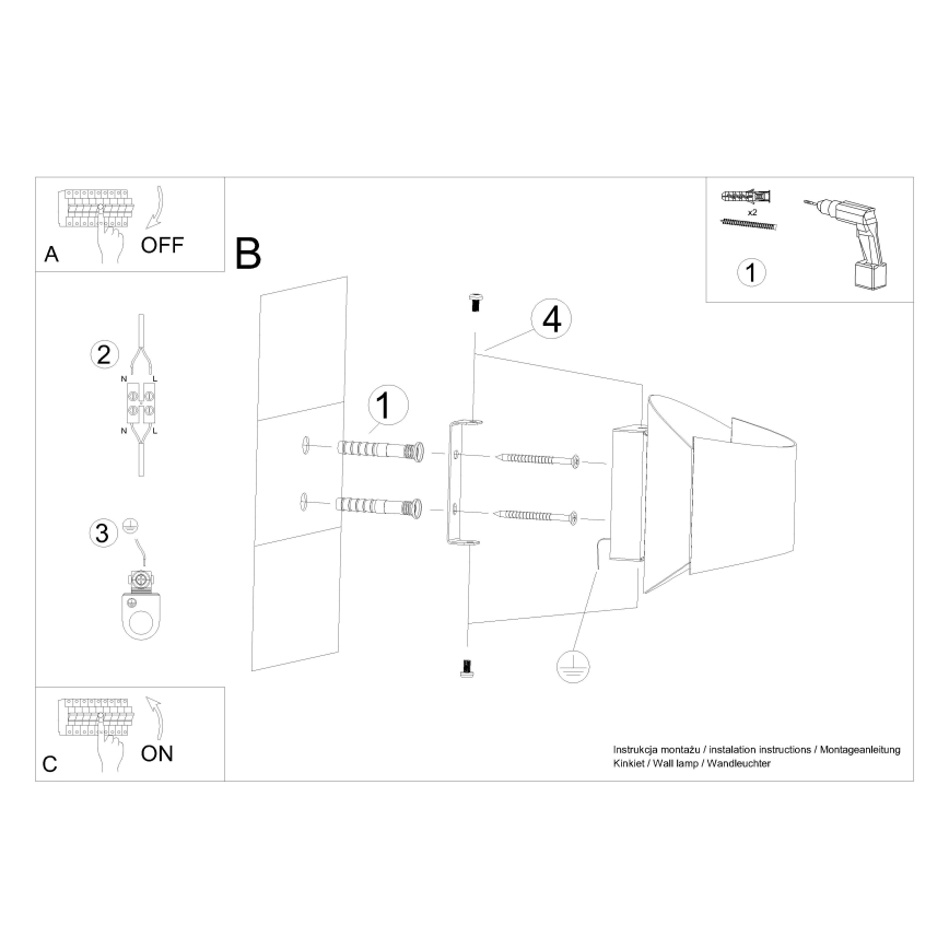 Настенный светильник TONI 1xG9/8W/230V черный