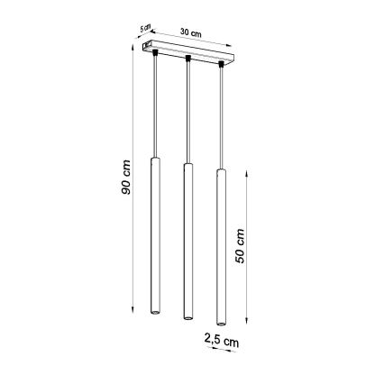 Подвесная люстра PASTELO 3xG9/8W/230V золотистый
