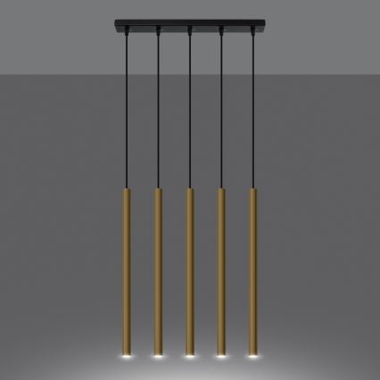 Підвісна люстра PASTELO 5xG9/8W/230V золотий
