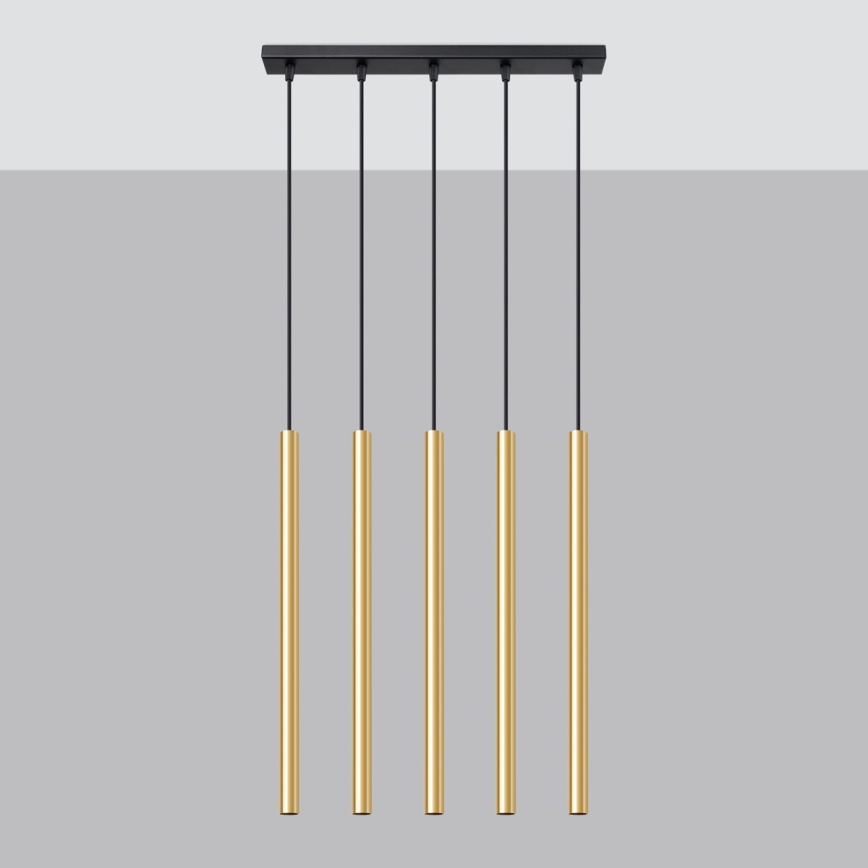 Підвісна люстра PASTELO 5xG9/8W/230V золотий