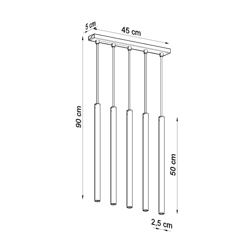 Підвісна люстра PASTELO 5xG9/8W/230V золотий