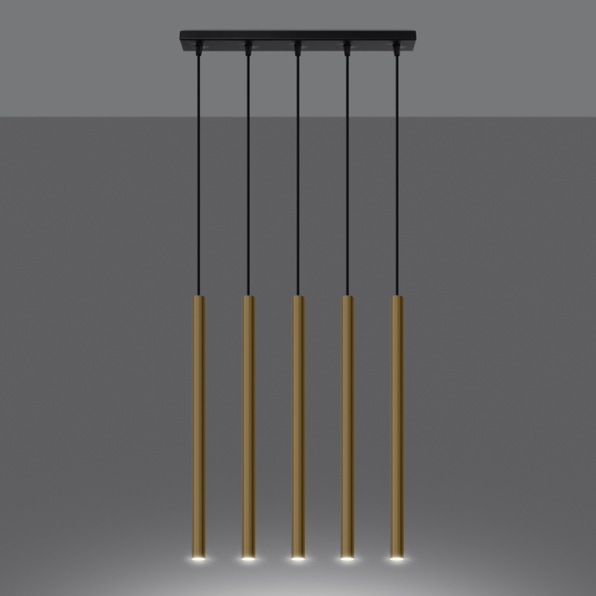 Подвесная люстра PASTELO 5xG9/8W/230V золотистый