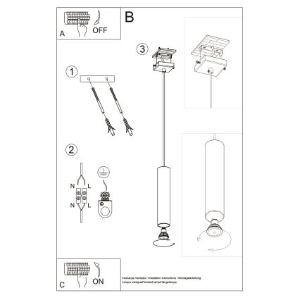 Подвесная люстра LAGOS 1xGU10/10W/230V золотистый