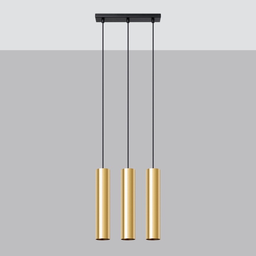 Підвісна люстра LAGOS 3xGU10/10W/230V золотий