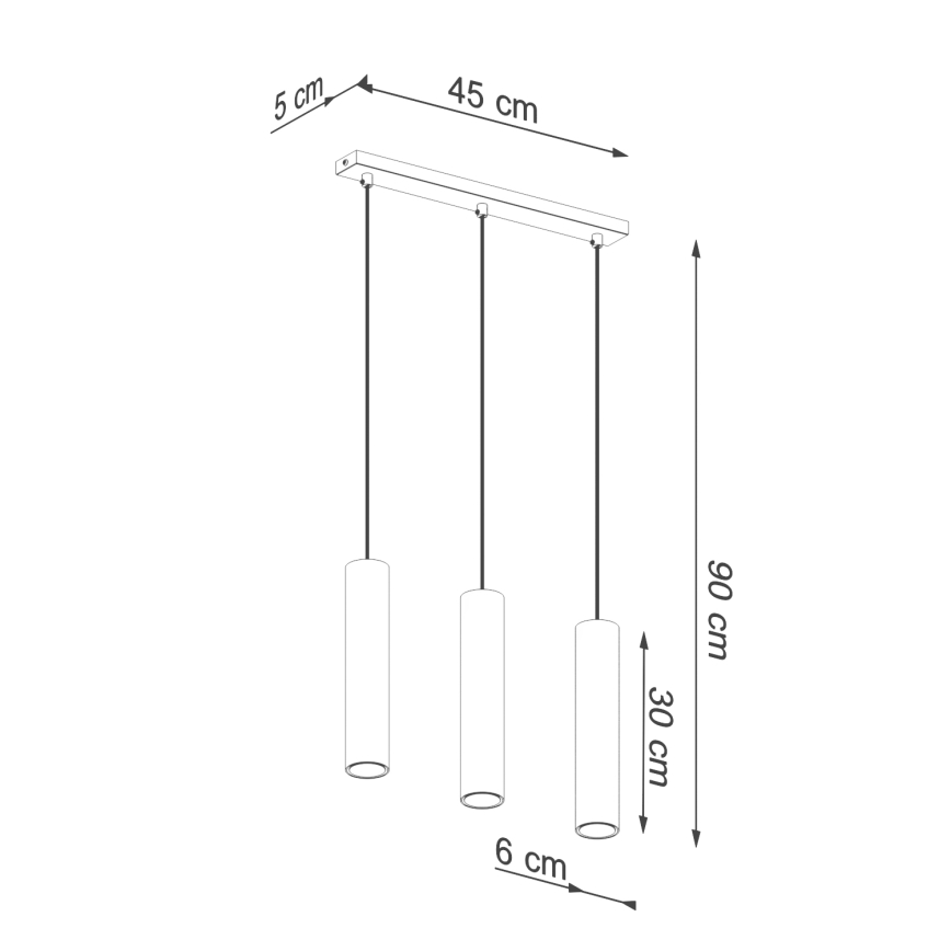 Подвесная люстра LAGOS 3xGU10/10W/230V золотистый