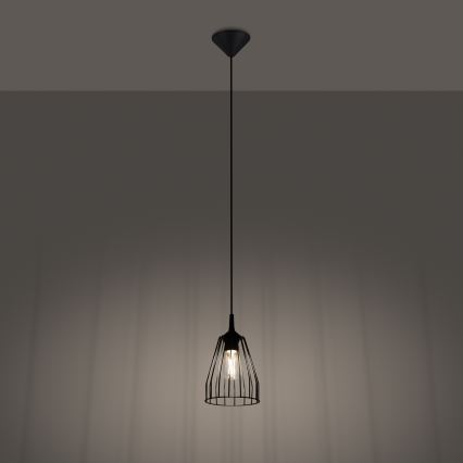 Підвісна люстра LEYO 1xE27/15W/230V чорний