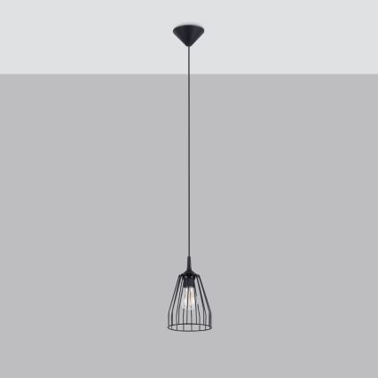 Подвесная люстра LEYO 1xE27/15W/230V черный