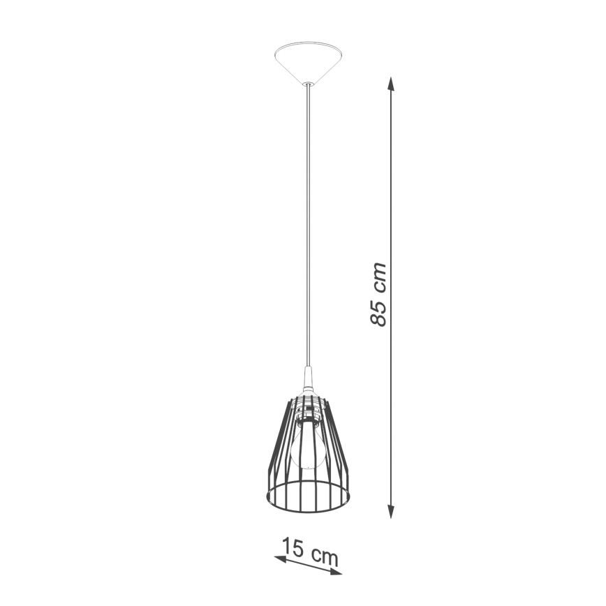 Подвесная люстра LEYO 1xE27/15W/230V черный