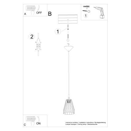 Подвесная люстра LEYO 1xE27/15W/230V черный