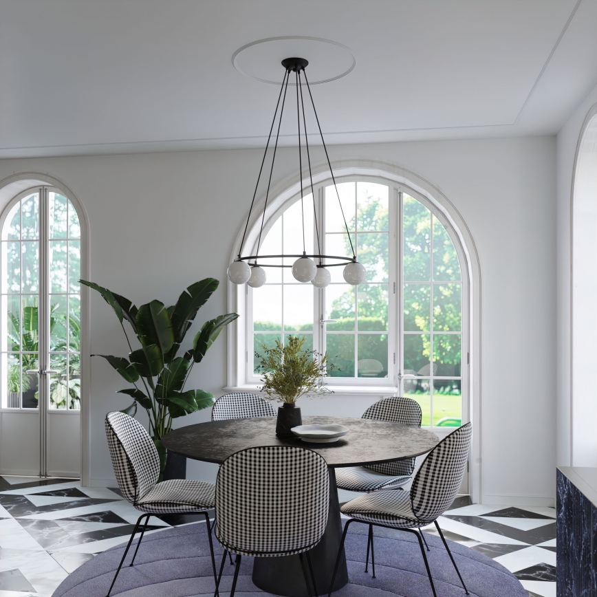 Підвісна люстра YOLI 5xG9/8W/230V чорний