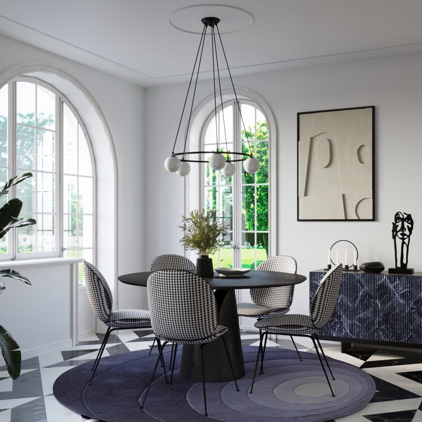 Підвісна люстра YOLI 5xG9/8W/230V чорний