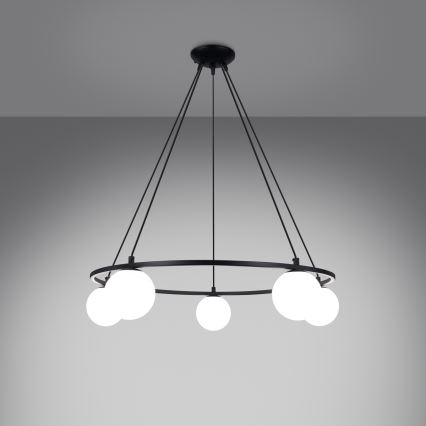 Підвісна люстра YOLI 5xG9/8W/230V чорний