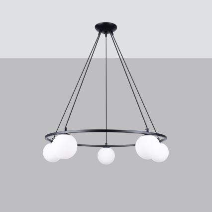 Підвісна люстра YOLI 5xG9/8W/230V чорний