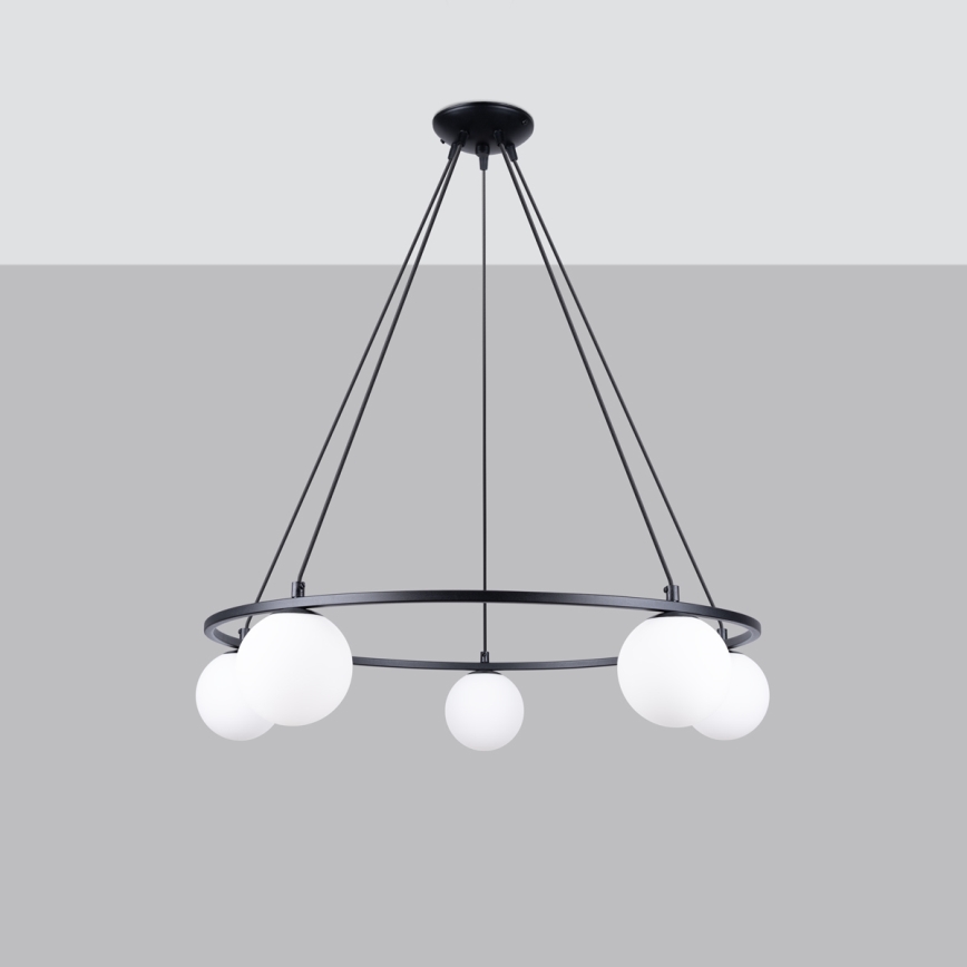 Підвісна люстра YOLI 5xG9/8W/230V чорний
