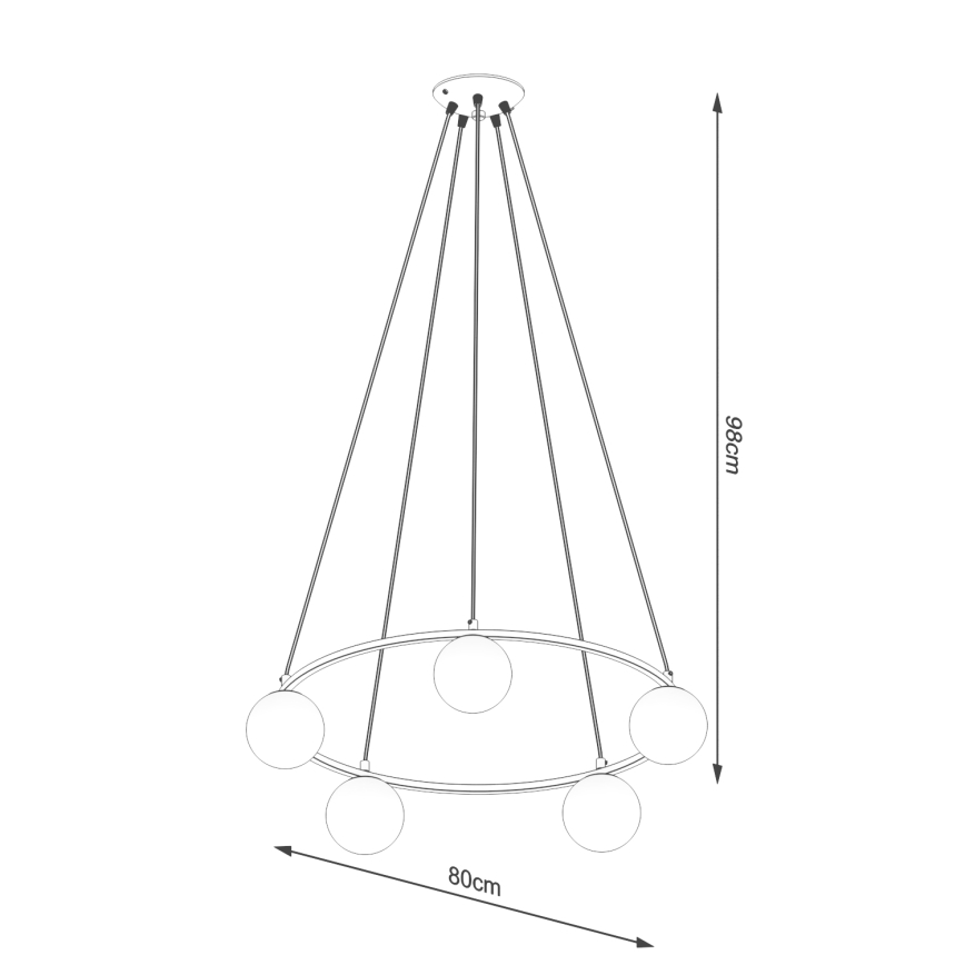Подвесная люстра YOLI 5xG9/8W/230V черный