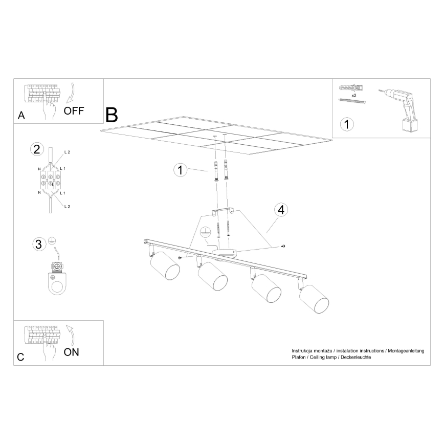 Точечный светильник LEMMI 4xGU10/10W/230V белый