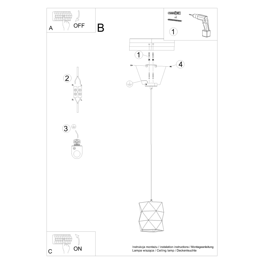 Подвесная люстра GOBI 1xE27/15W/230V керамика