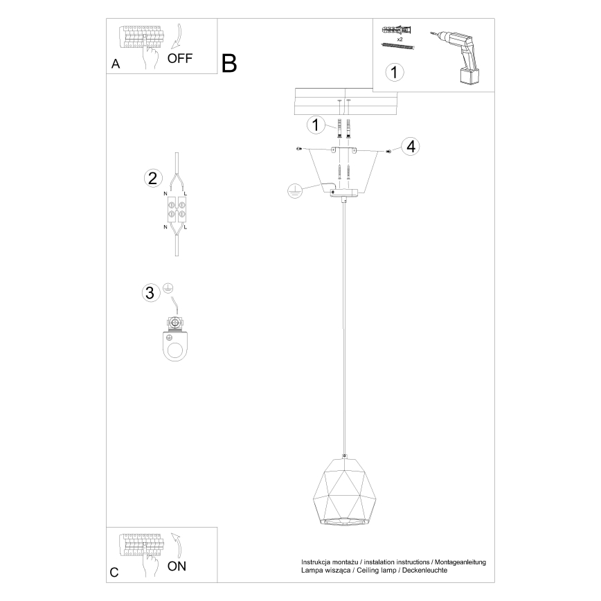 Подвесная люстра MINT 1xE27/15W/230V керамика