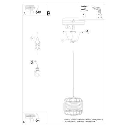Підвісна люстра FOST 1xE27/15W/230V