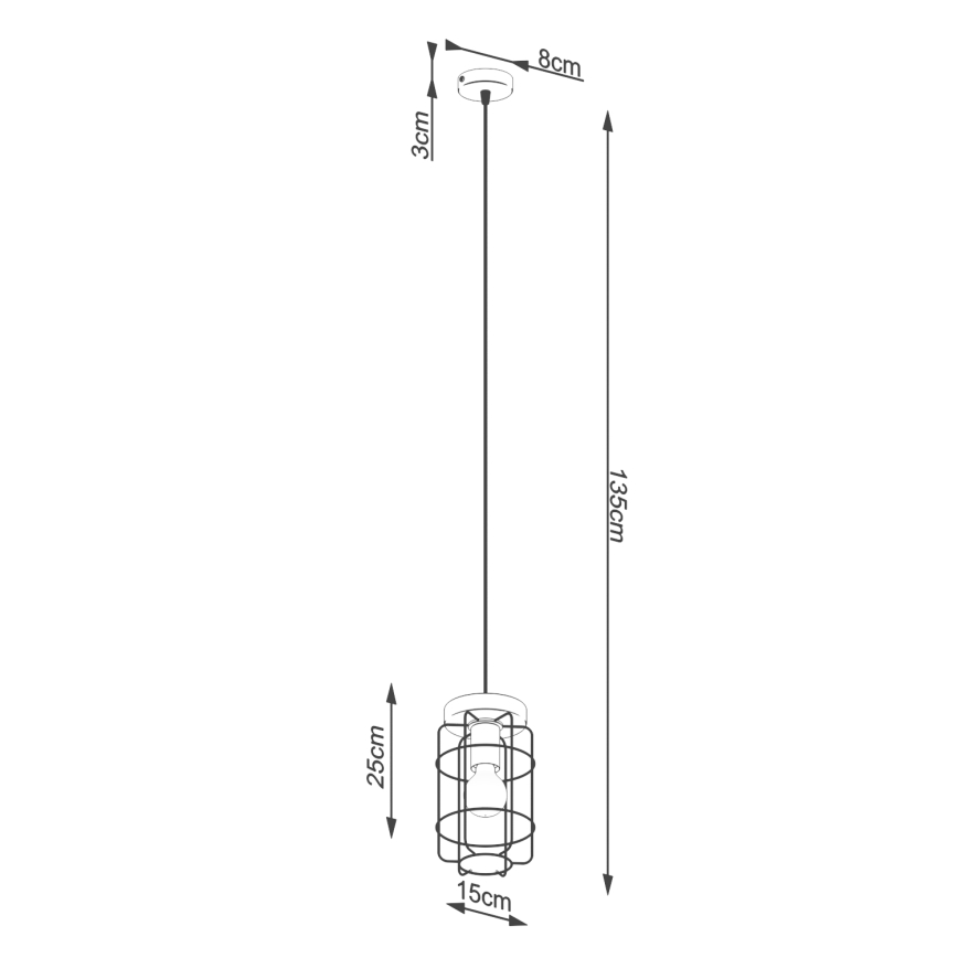 Подвесная люстра GOTTO 1xE27/15W/230V черный/бук