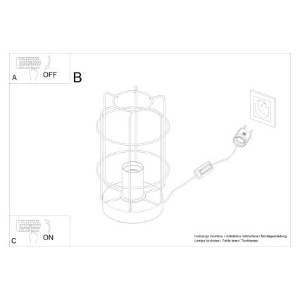 Настольная лампа GOTTO 1xE27/15W/230V черный/бук