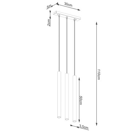 Подвесная люстра PASTELO 3xG9/8W/230V бук