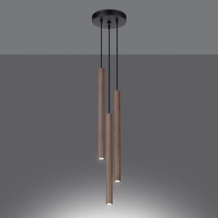Підвісна люстра PASTELO 3xG9/8W/230V бук