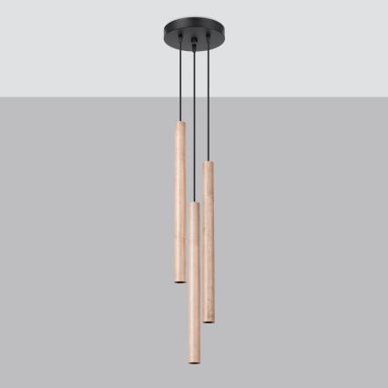 Підвісна люстра PASTELO 3xG9/8W/230V бук
