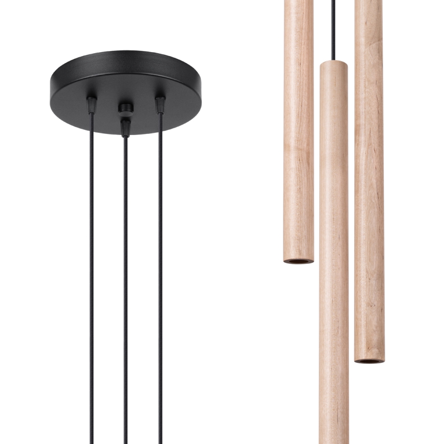 Підвісна люстра PASTELO 3xG9/8W/230V бук