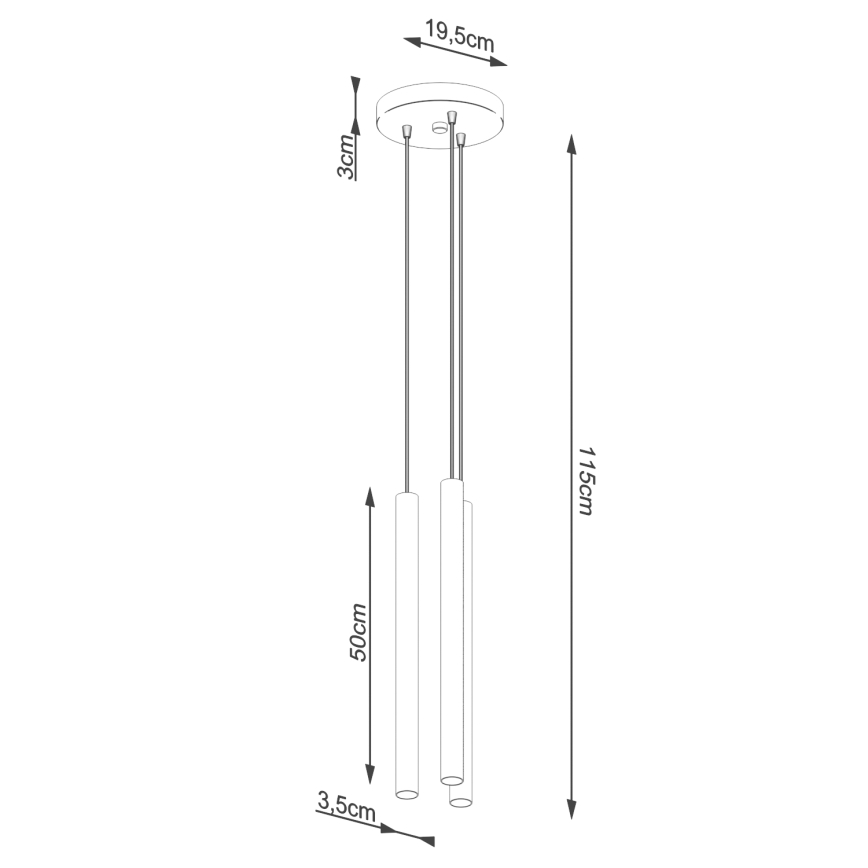 Підвісна люстра PASTELO 3xG9/8W/230V бук